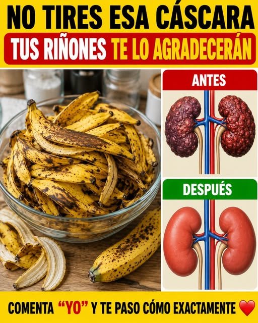 Cáscaras de plátano en un recipiente