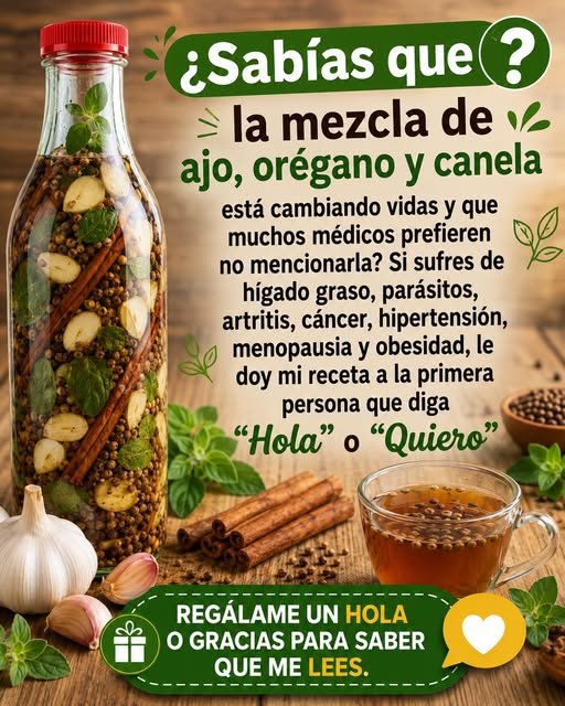 Infusión de Ajo, Orégano y Canela