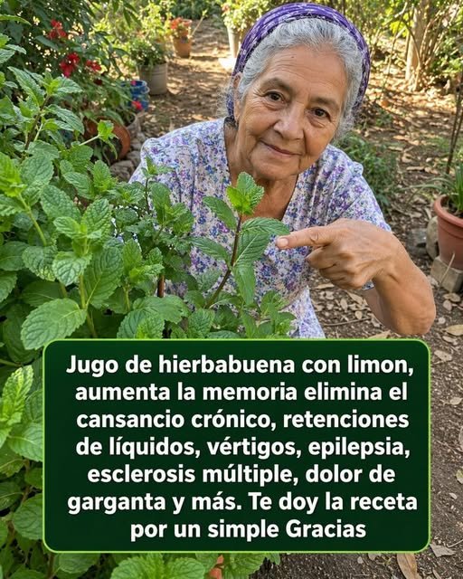 Jugo de hierbabuena con limón