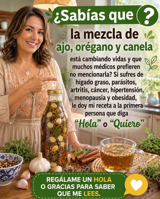 Infusión de Ajo Orégano y Canela