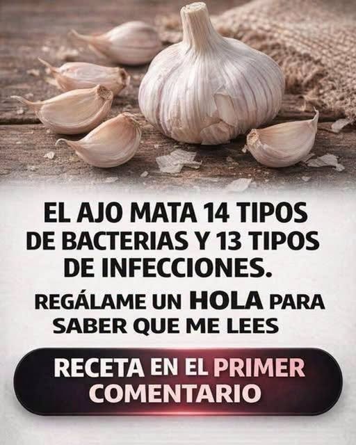 Dientes de Ajo sobre superficie de madera