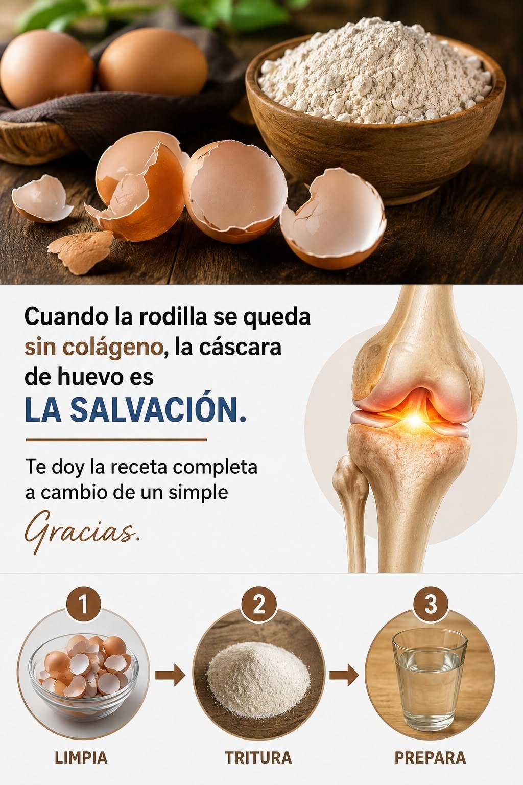 Cáscaras de huevo para la salud de las articulaciones