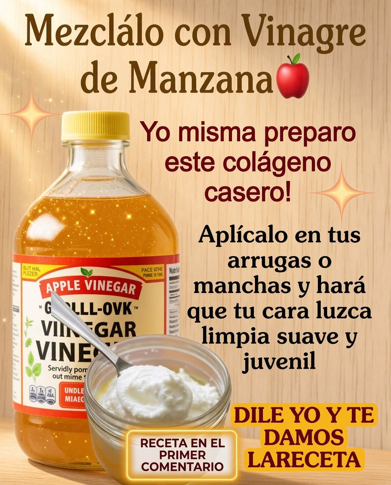 Receta de colágeno casero con vinagre de manzana