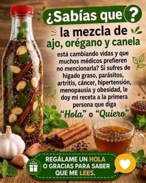 Ingredientes de Ajo, Orégano y Canela