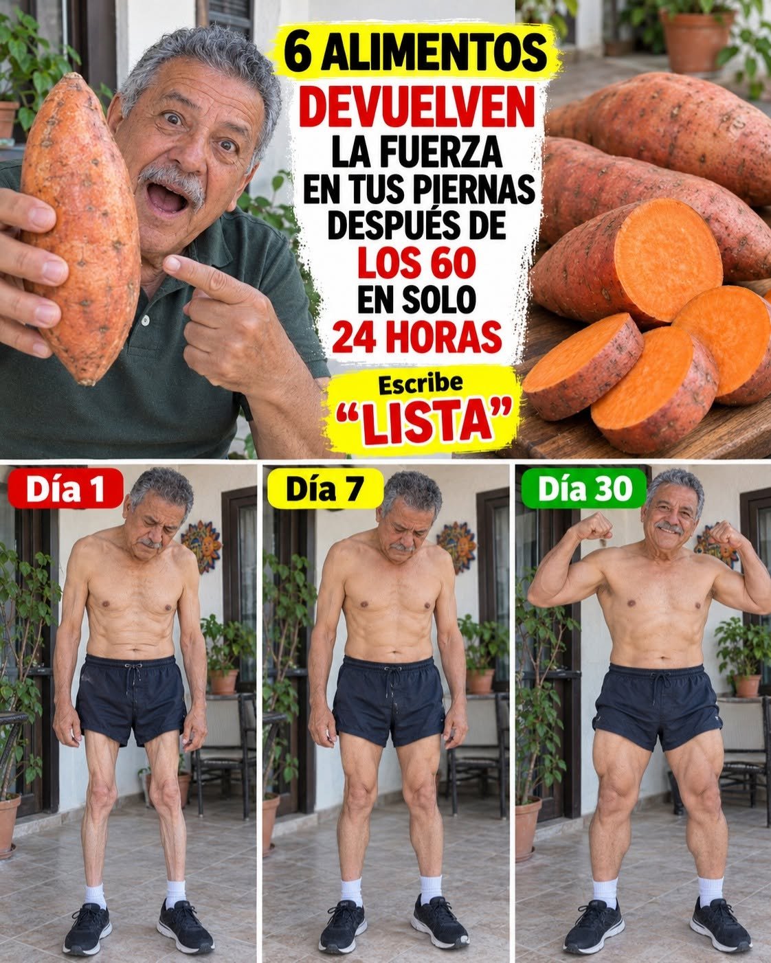 Hombre sosteniendo un camote