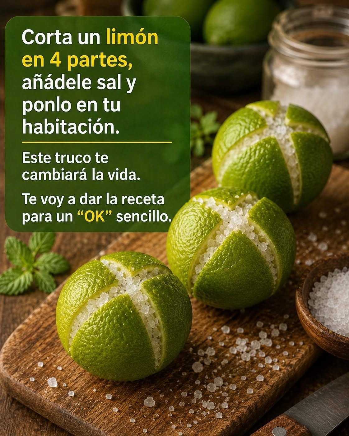 Limón y sal en un recipiente