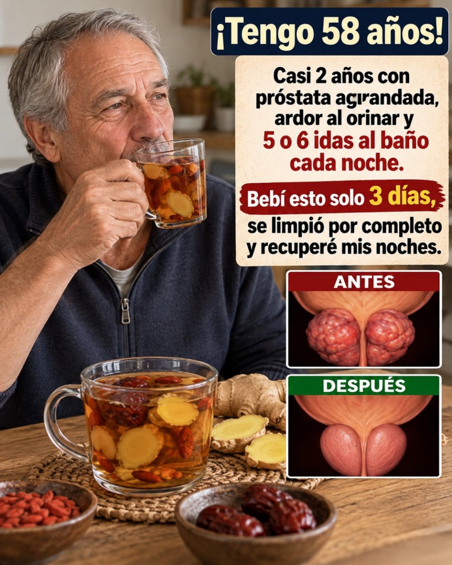 Té de jengibre para la salud de la próstata