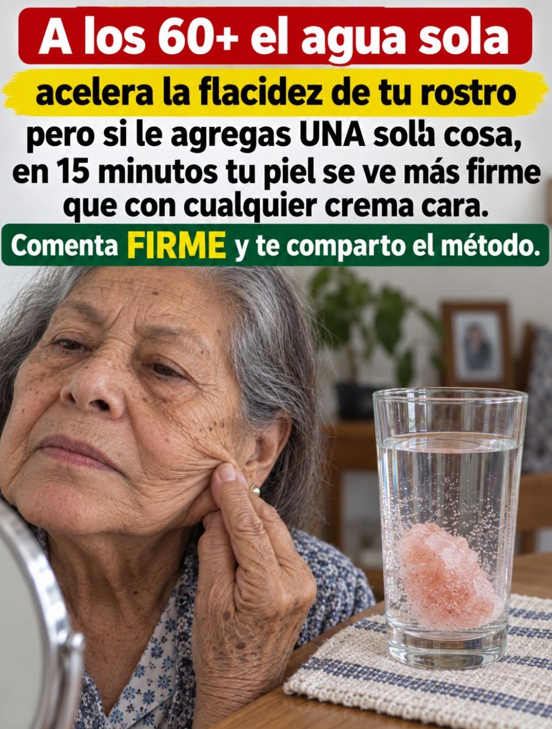Mujer mayor frente al espejo