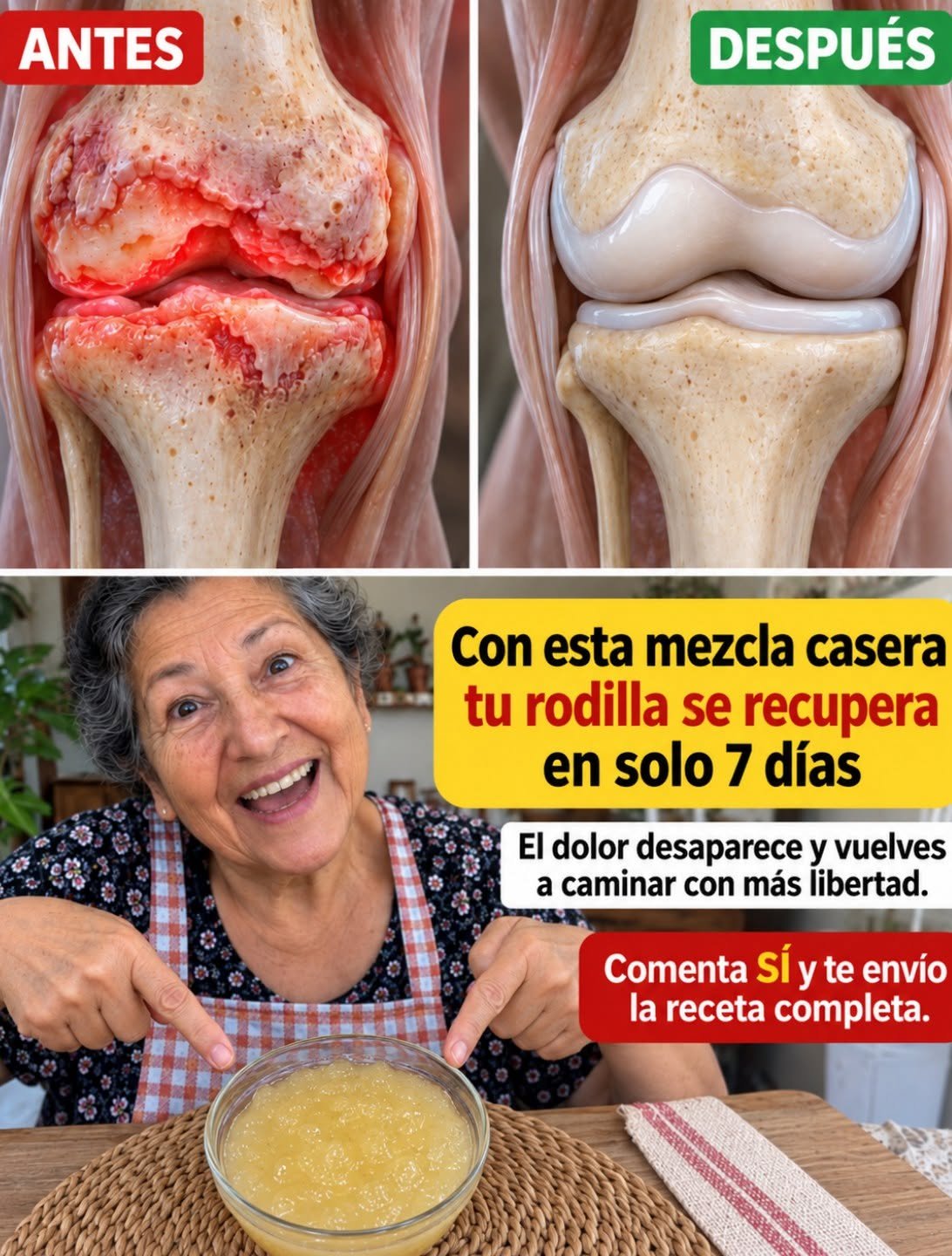 Antes y después de la rodilla