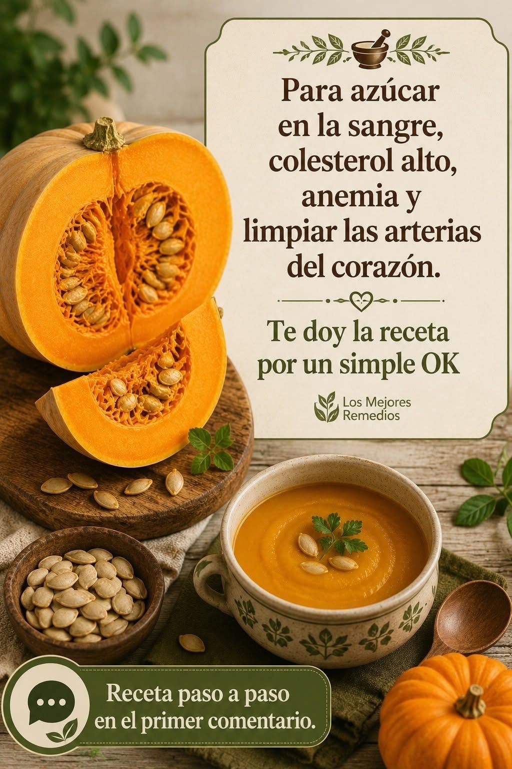 Composición de calabaza y recetas naturales