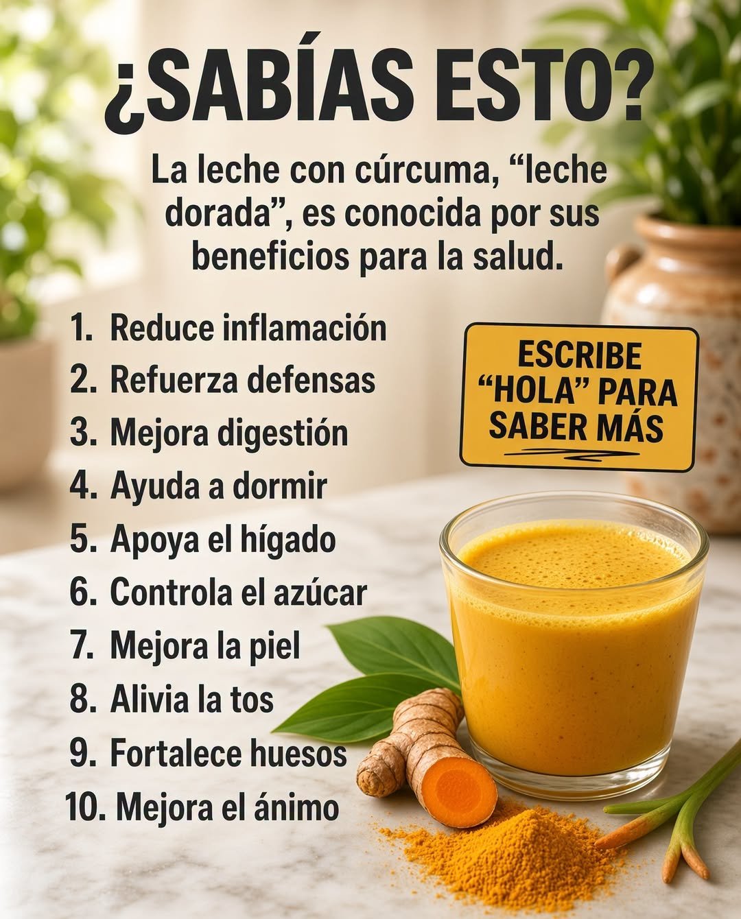 Leche con cúrcuma