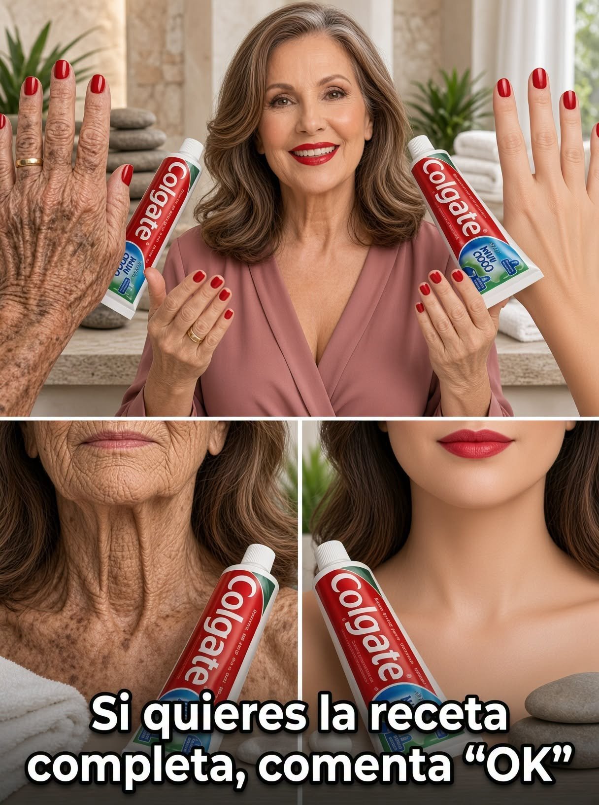 Crema casera con pasta dental para manos y cuello