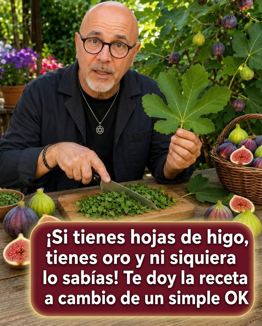Hojas de higo y higos frescos