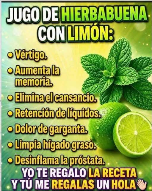 Jugo de hierbabuena con limón