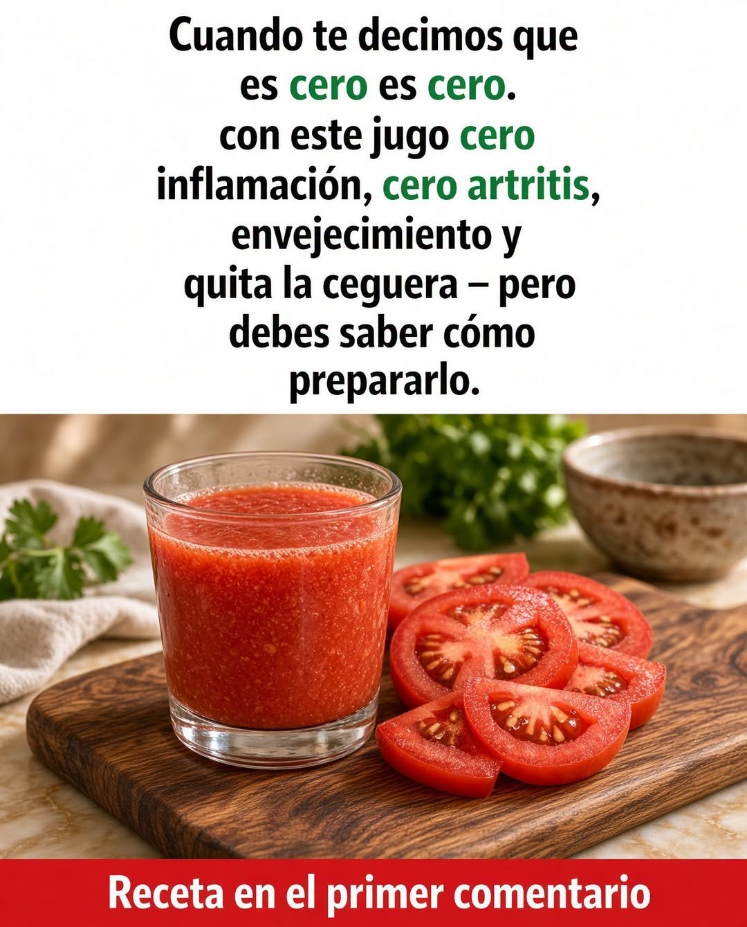 Jugo de tomate fresco