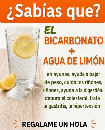 Agua de limón con bicarbonato