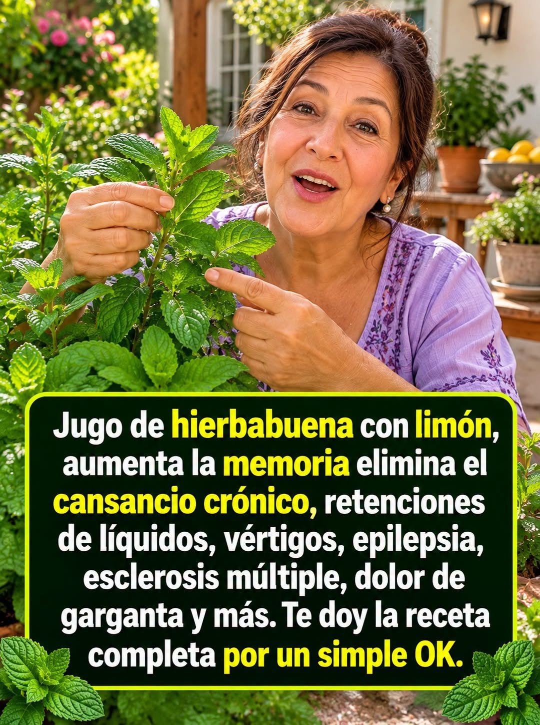 Jugo de hierbabuena con limón