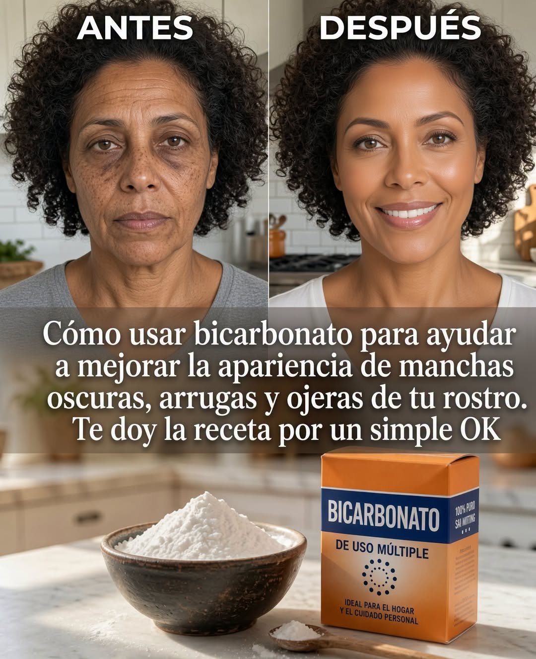 Bicarbonato en la cara