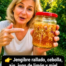 Mezcla de jengibre ajo cebolla y limón