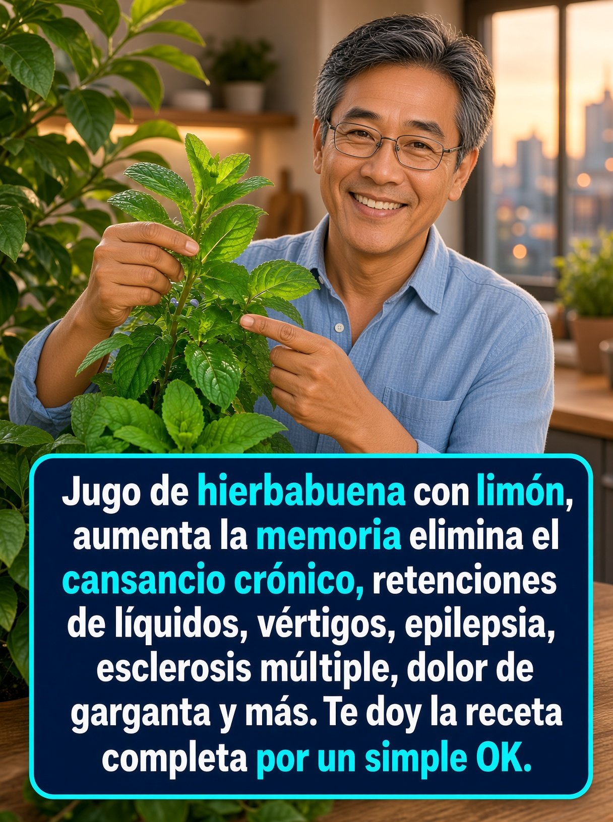 Bebida refrescante de hierbabuena y limón