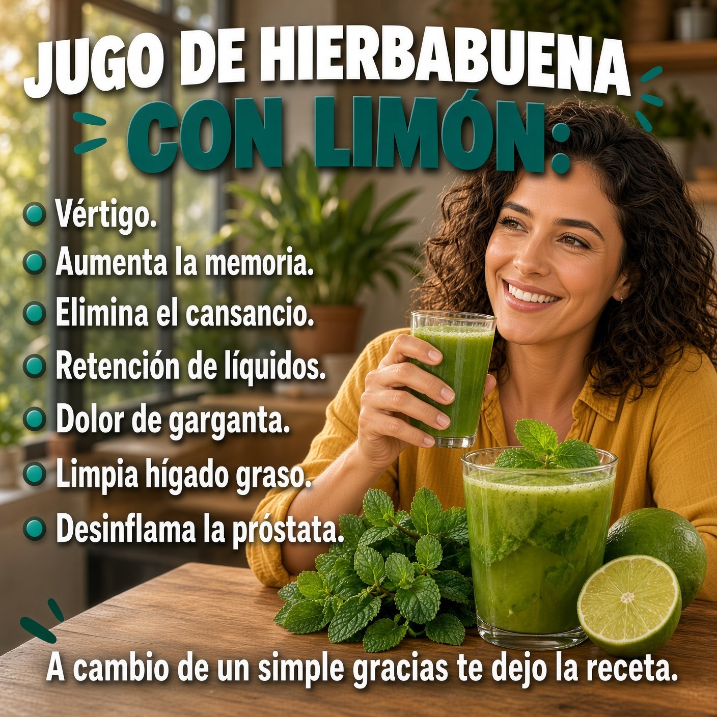 Jugo de Hierbabuena con Limón