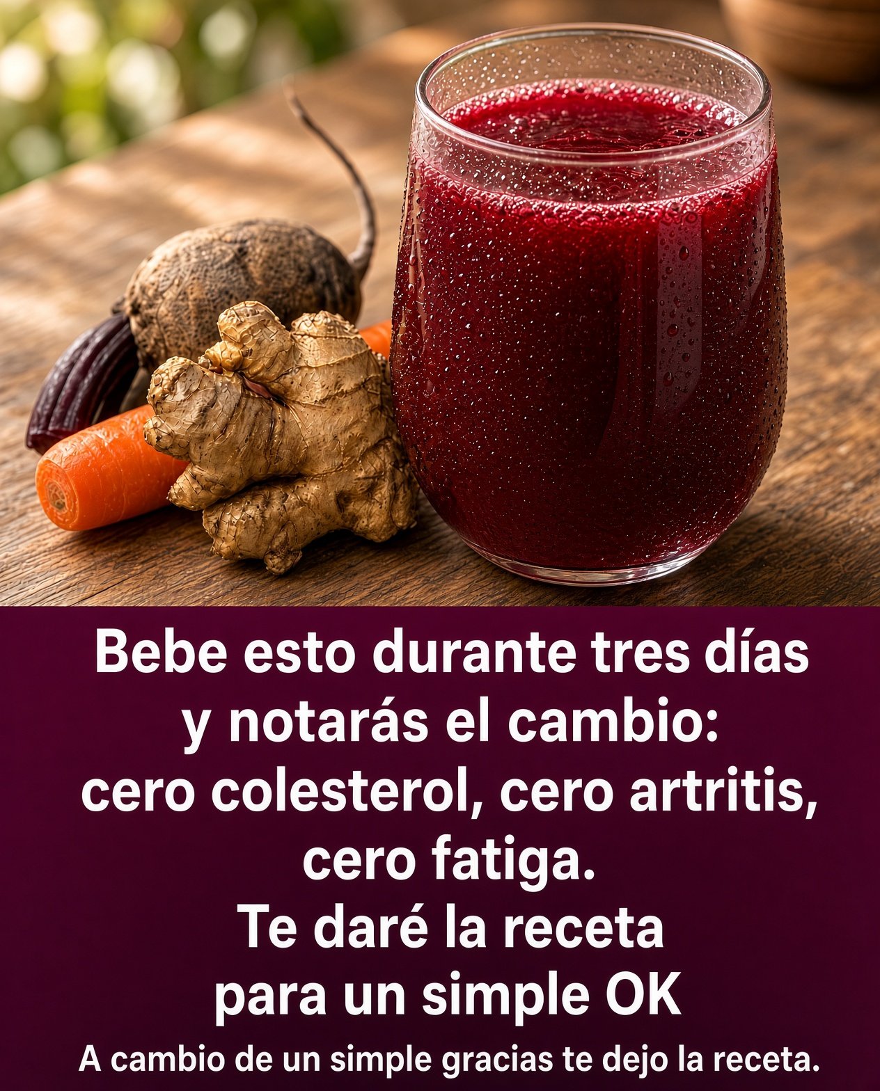 Bebida de remolacha jengibre y limón