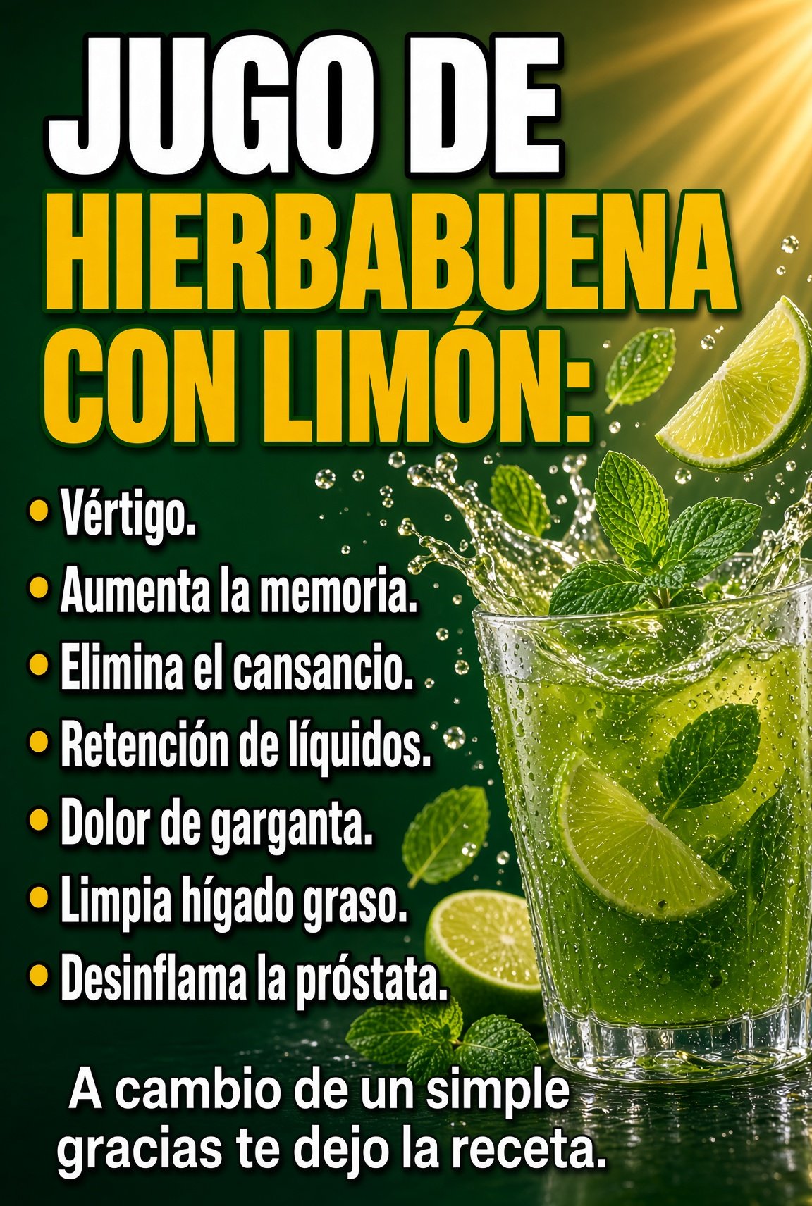 Jugo de hierbabuena y limón