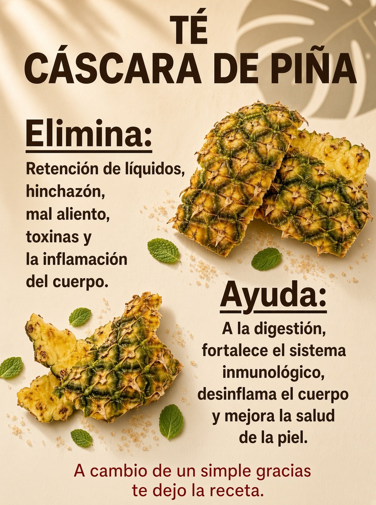 Cáscara de piña en la preparación de infusión
