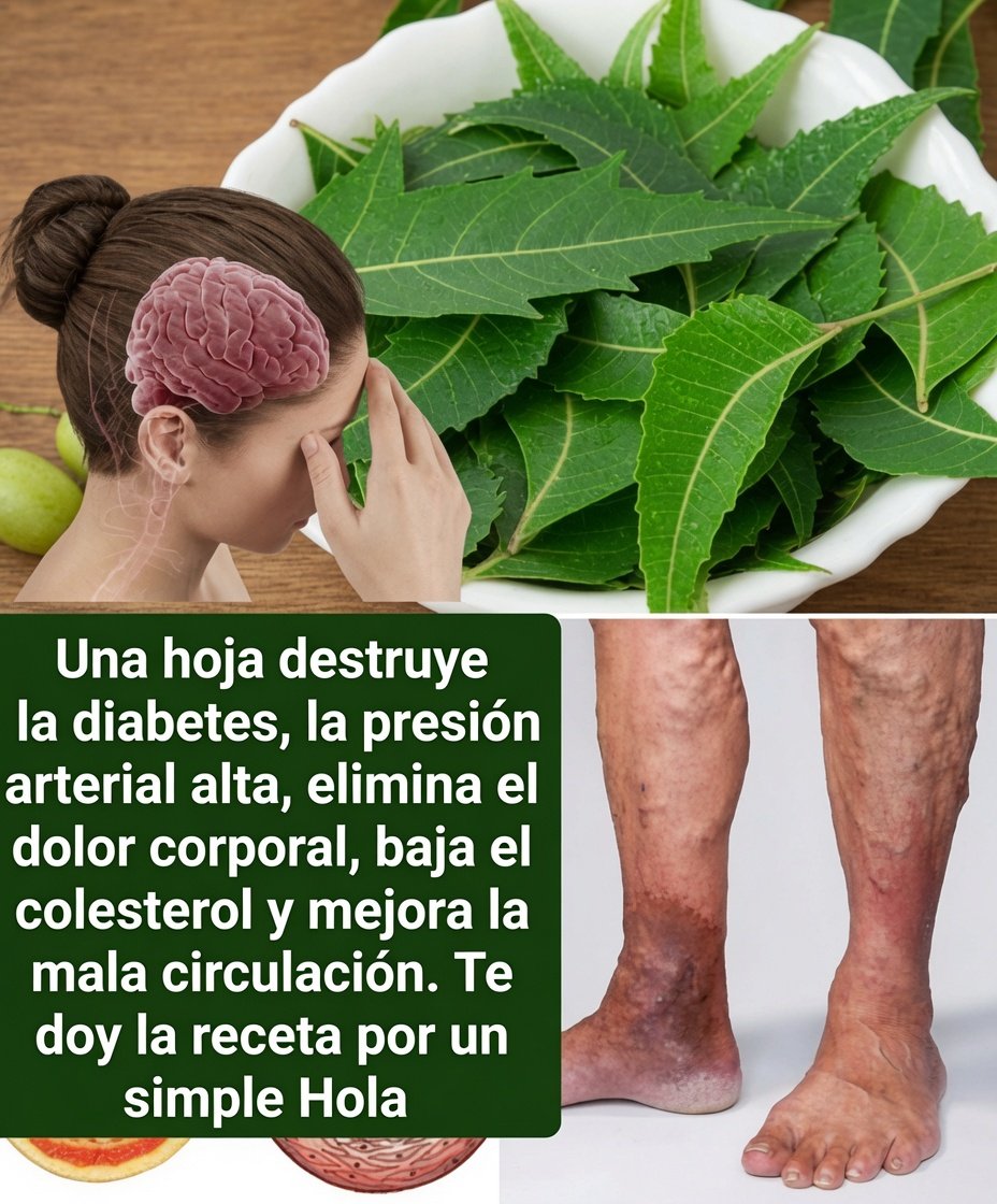 Hojas de neem en un cuenco